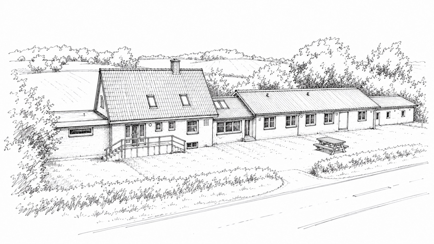 Tegning af afdelingen Østkystvejen